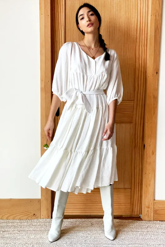 Sawyer Dress - Salt Linen made by Emerson Fry