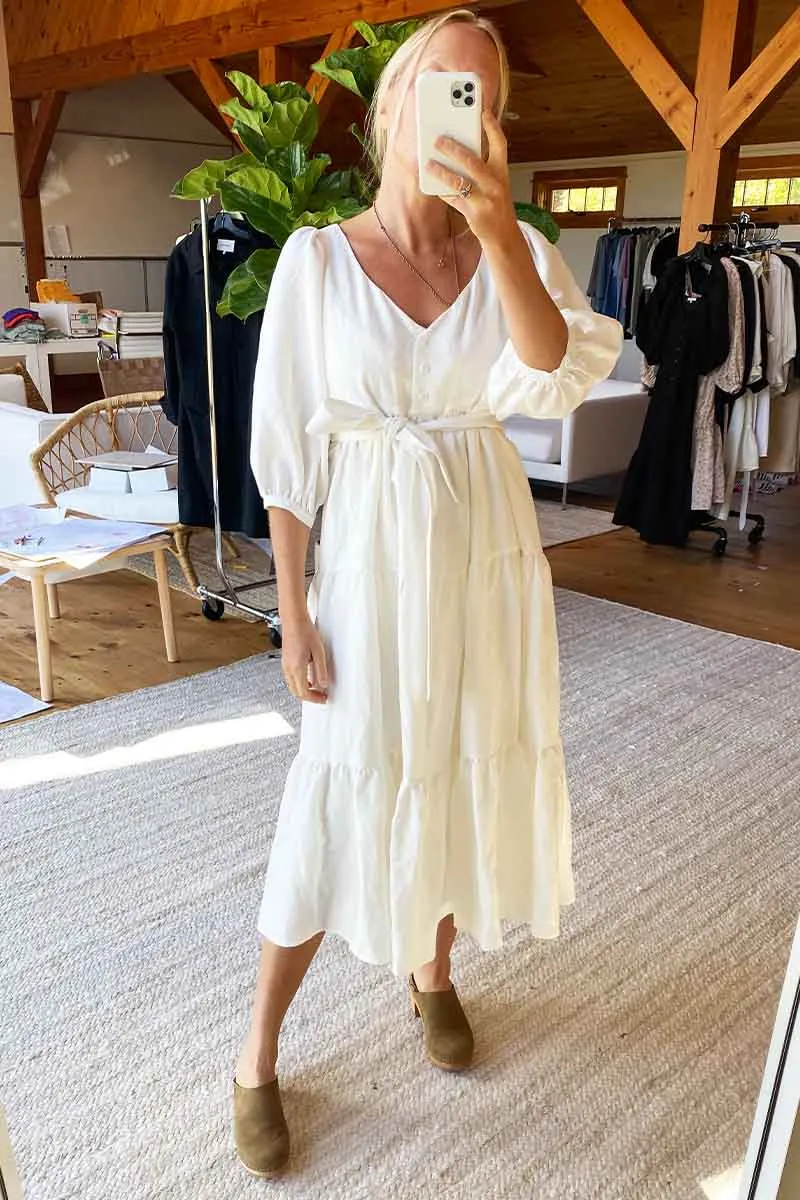 Sawyer Dress - Salt Linen sold by Emerson Fry product image thumbnail 4