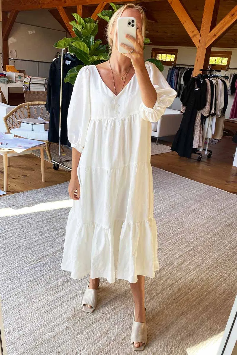 Sawyer Dress - Salt Linen sold by Emerson Fry product image thumbnail 3