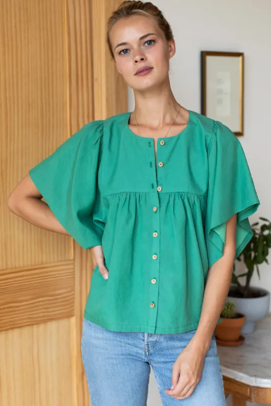 Marion Button Blouse - Meadow sold by Emerson Fry