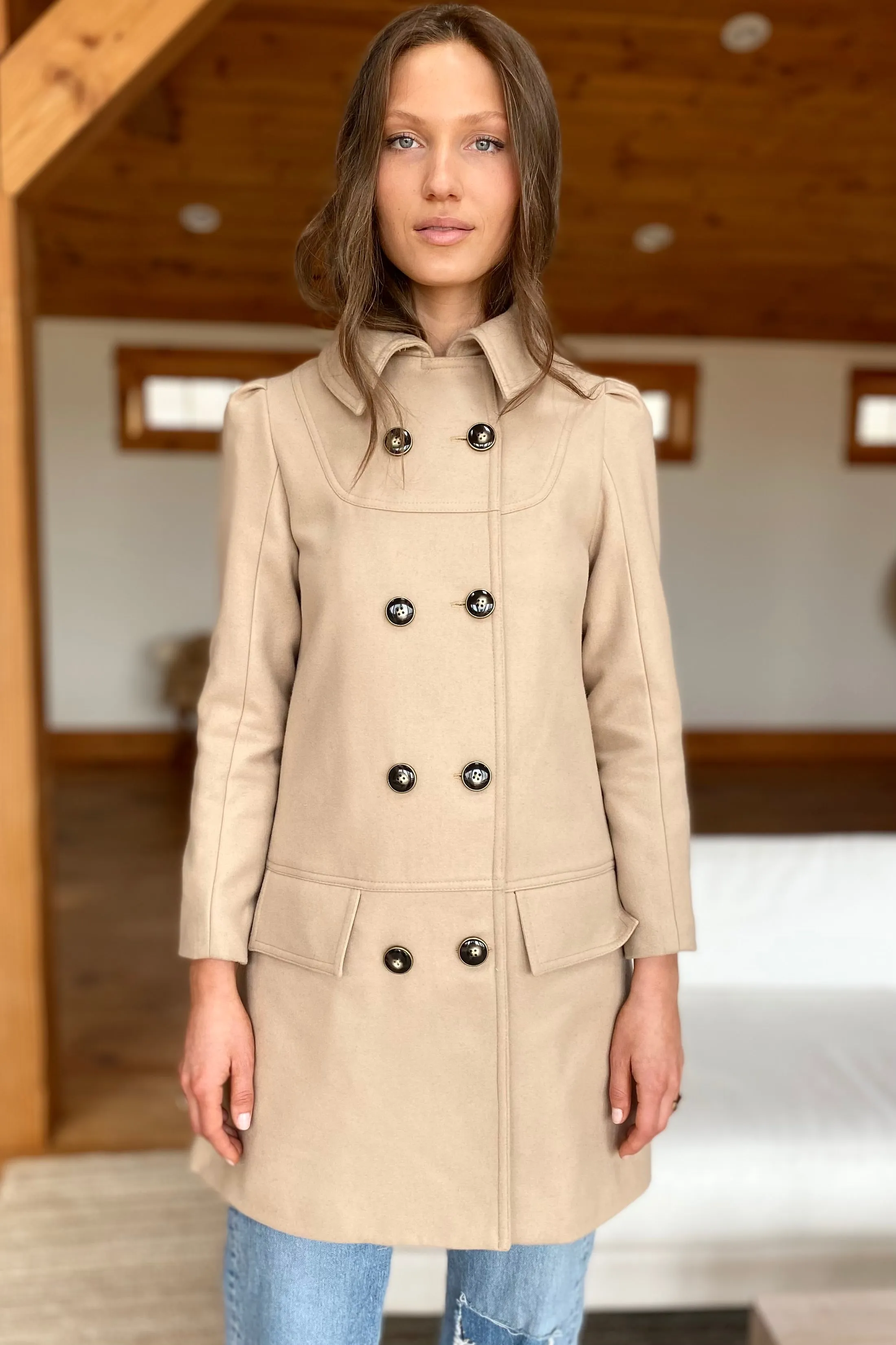 Jules Coat - Camel Wool sold by Emerson Fry
