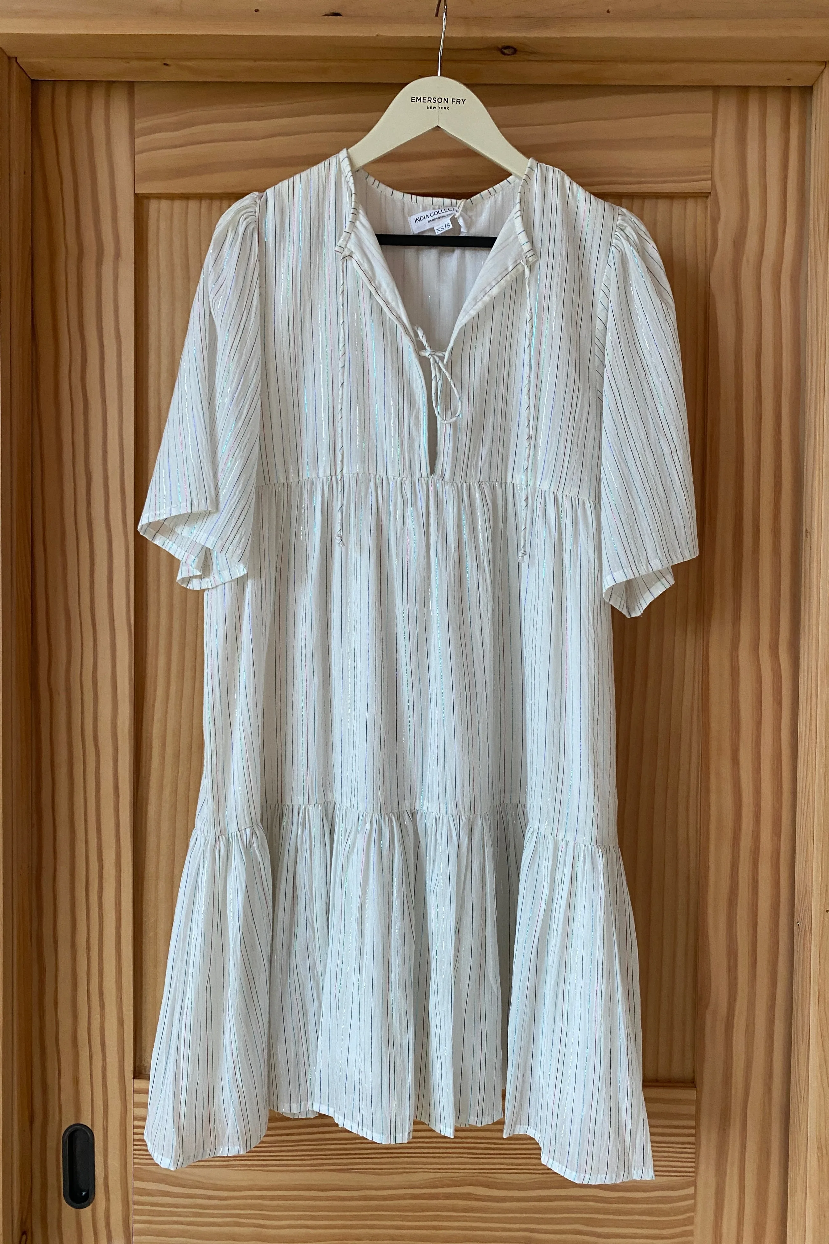 Isla Dress - Rainbow Ivory Lurex sold by Emerson Fry product image thumbnail 3