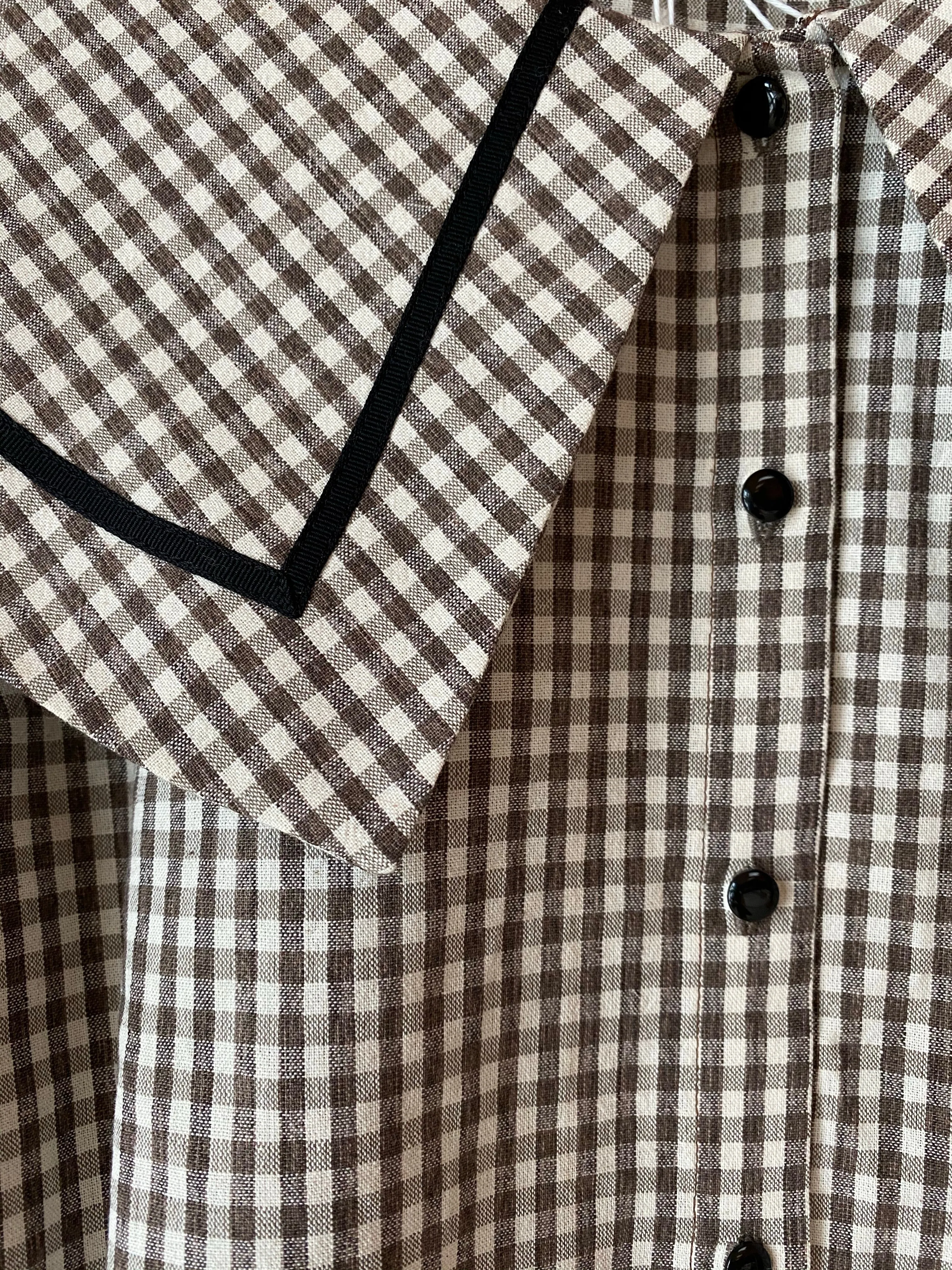 Petra Long Sleeve Blouse - Coffee Gingham sold by Emerson Fry product image thumbnail 3