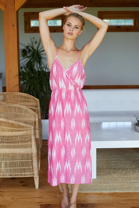 Little Island Dress - Pink Ikat sold by Emerson Fry