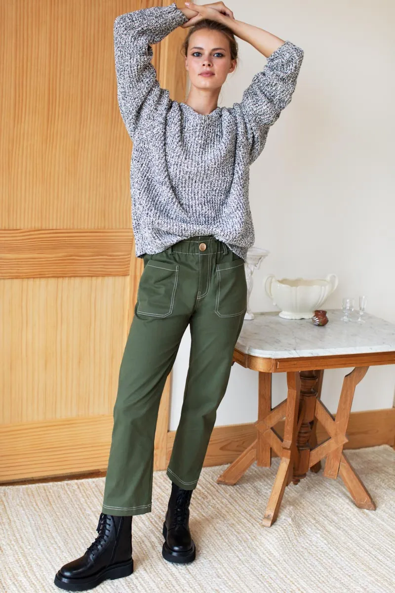 Ryan Heavy Sweater - Marled Ivory + Navy Organic sold by Emerson Fry product image thumbnail 3