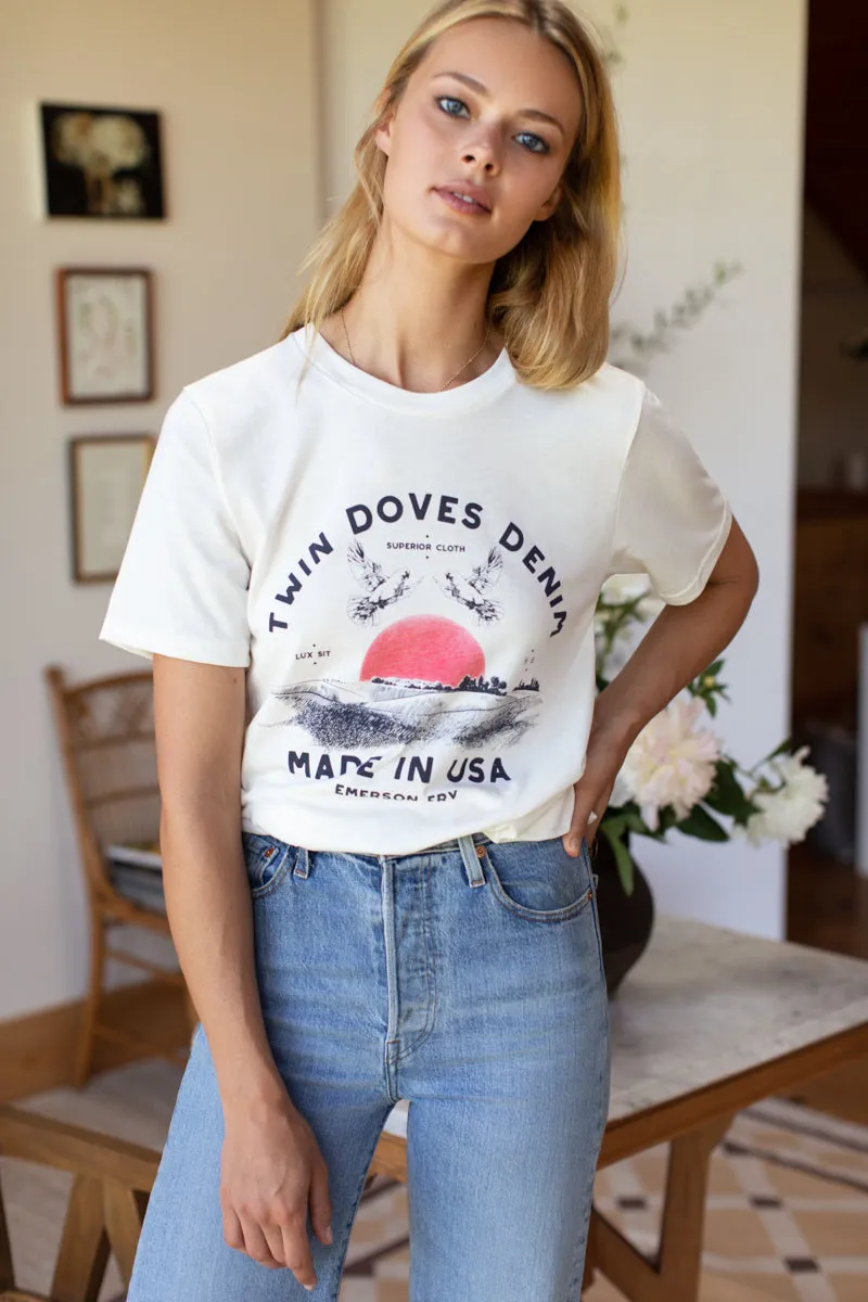 Twin Doves T-Shirt - Rising Sun Organic sold by Emerson Fry