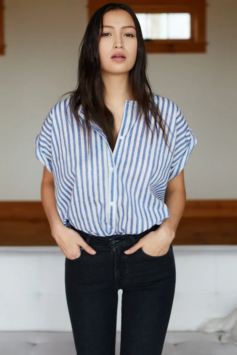 India Button Down - Ocean Grey Stripe sold by Emerson Fry product image thumbnail 3