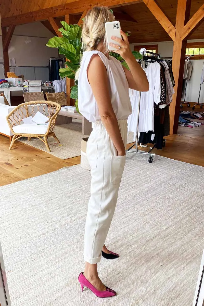 Sleeveless Blouse - White Poplin sold by Emerson Fry product image thumbnail 2