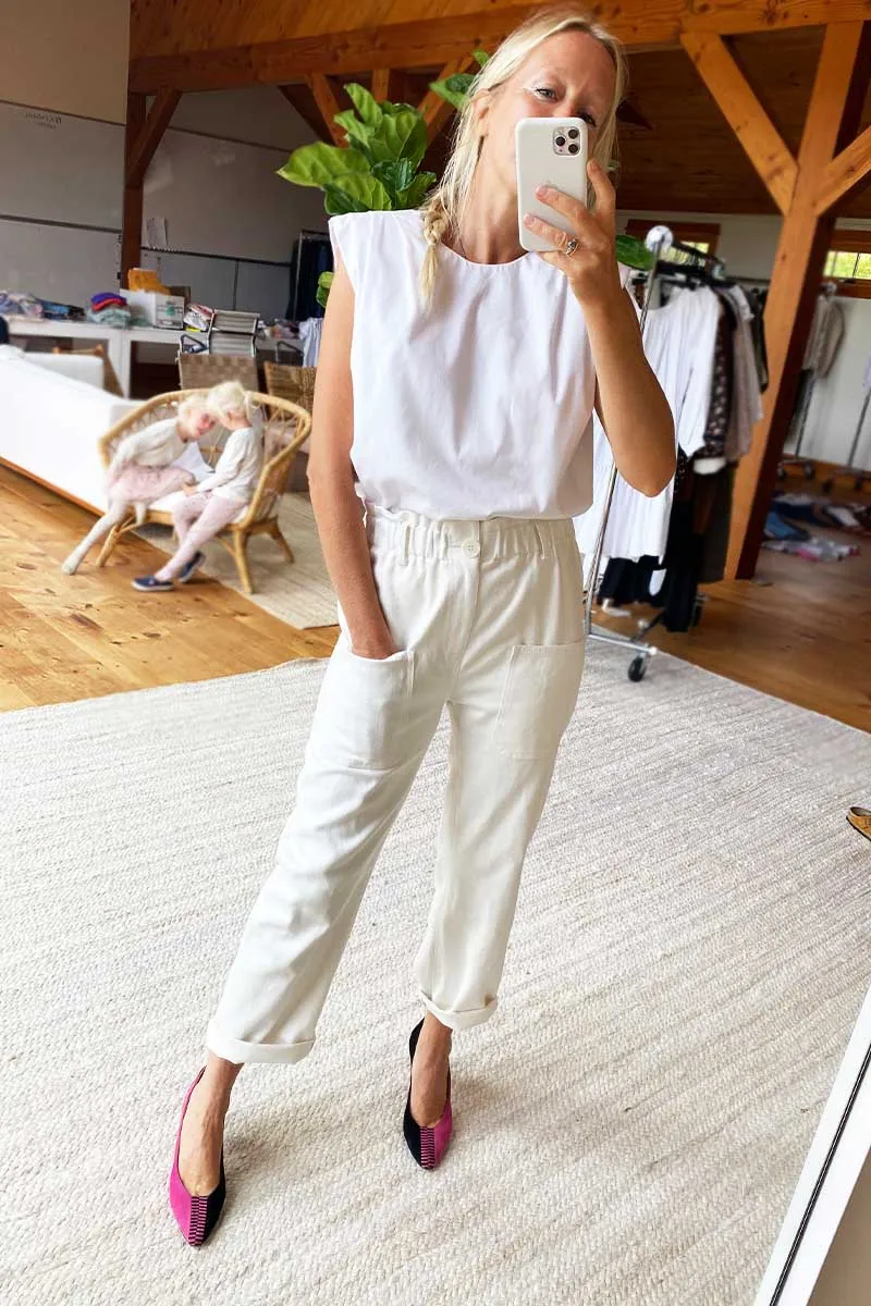 Sleeveless Blouse - White Poplin sold by Emerson Fry product image thumbnail 3