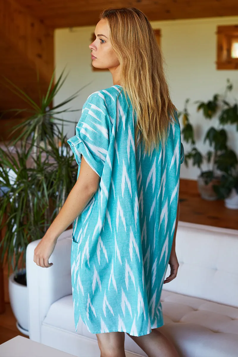 Tassel Caftan - Aqua Ikat sold by Emerson Fry product image thumbnail 4