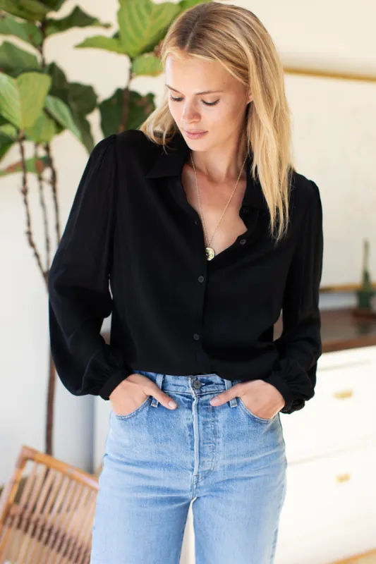 Frankie Blouse - Black Crepe sold by Emerson Fry