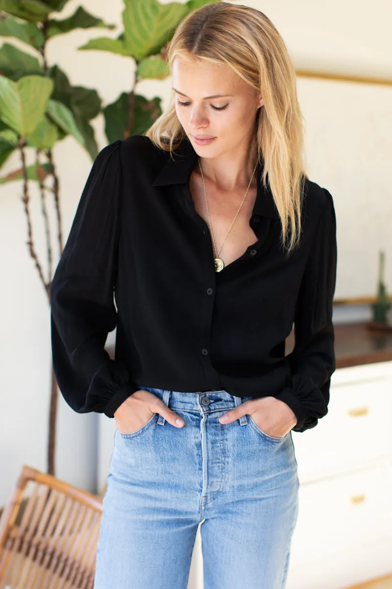 Frankie Blouse - Black Crepe sold by Emerson Fry