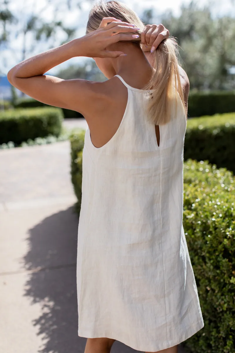 High Neck Short Dress - Natural Linen sold by Emerson Fry product image thumbnail 5