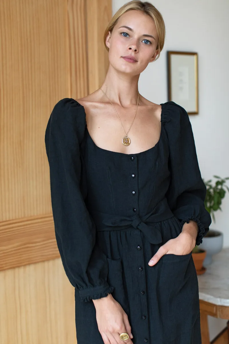 Hazel Dress - Black Linen sold by Emerson Fry product image thumbnail 4