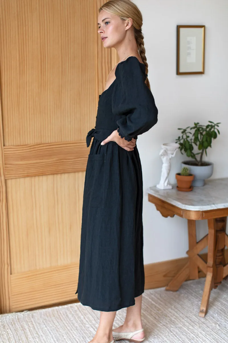Hazel Dress - Black Linen sold by Emerson Fry product image thumbnail 2