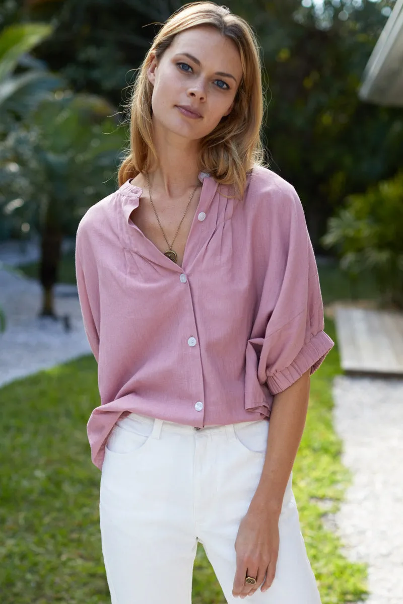 Mandarin Collar Top - Rose Organic sold by Emerson Fry product image thumbnail 4