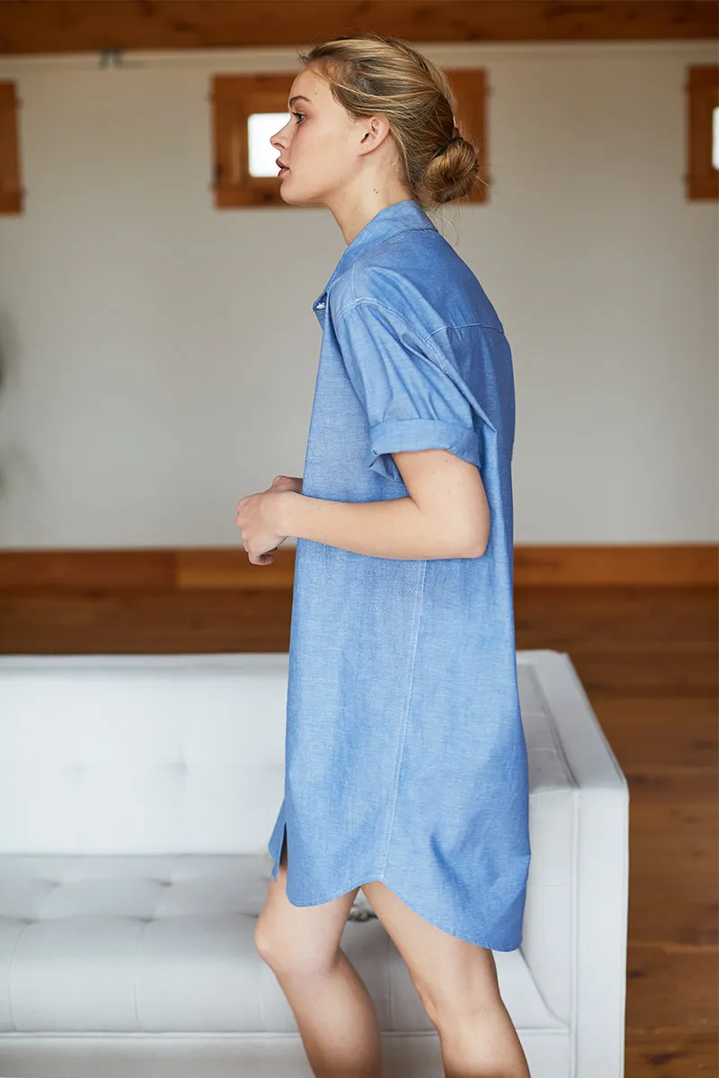 Short Sleeve Shirtdress - Chambray sold by Emerson Fry product image thumbnail 2