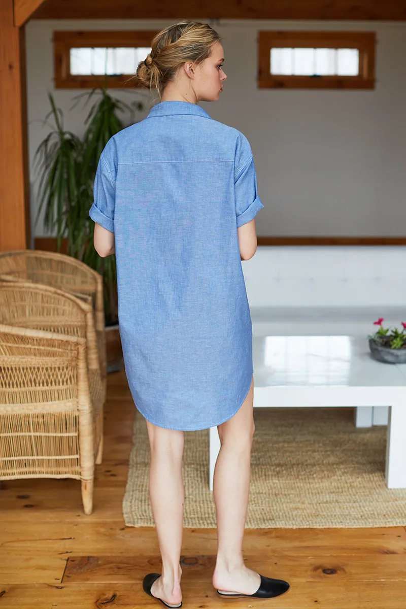 Short Sleeve Shirtdress - Chambray sold by Emerson Fry product image thumbnail 4
