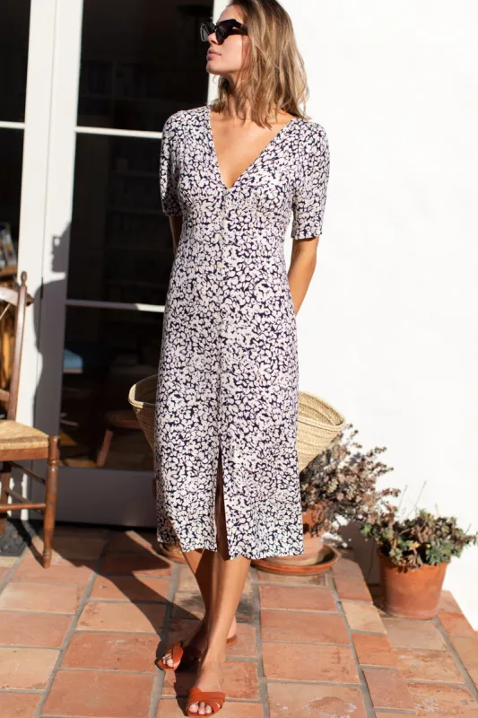 Juney Button Dress - Vintage Orchids sold by Emerson Fry