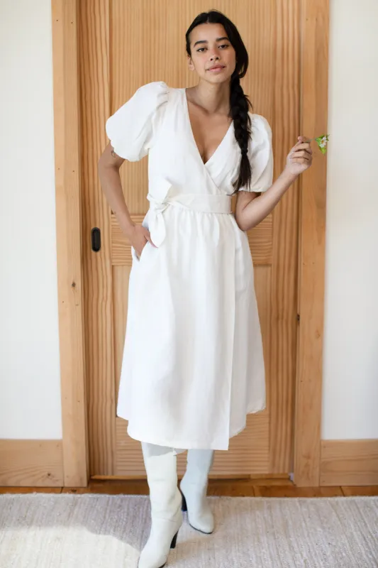 Marigot Gathered Dress - Salt Linen sold by Emerson Fry