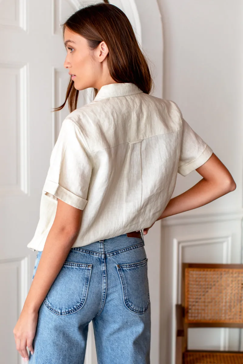 Boxy Shirt - Arctic Wolf Linen sold by Emerson Fry product image thumbnail 5