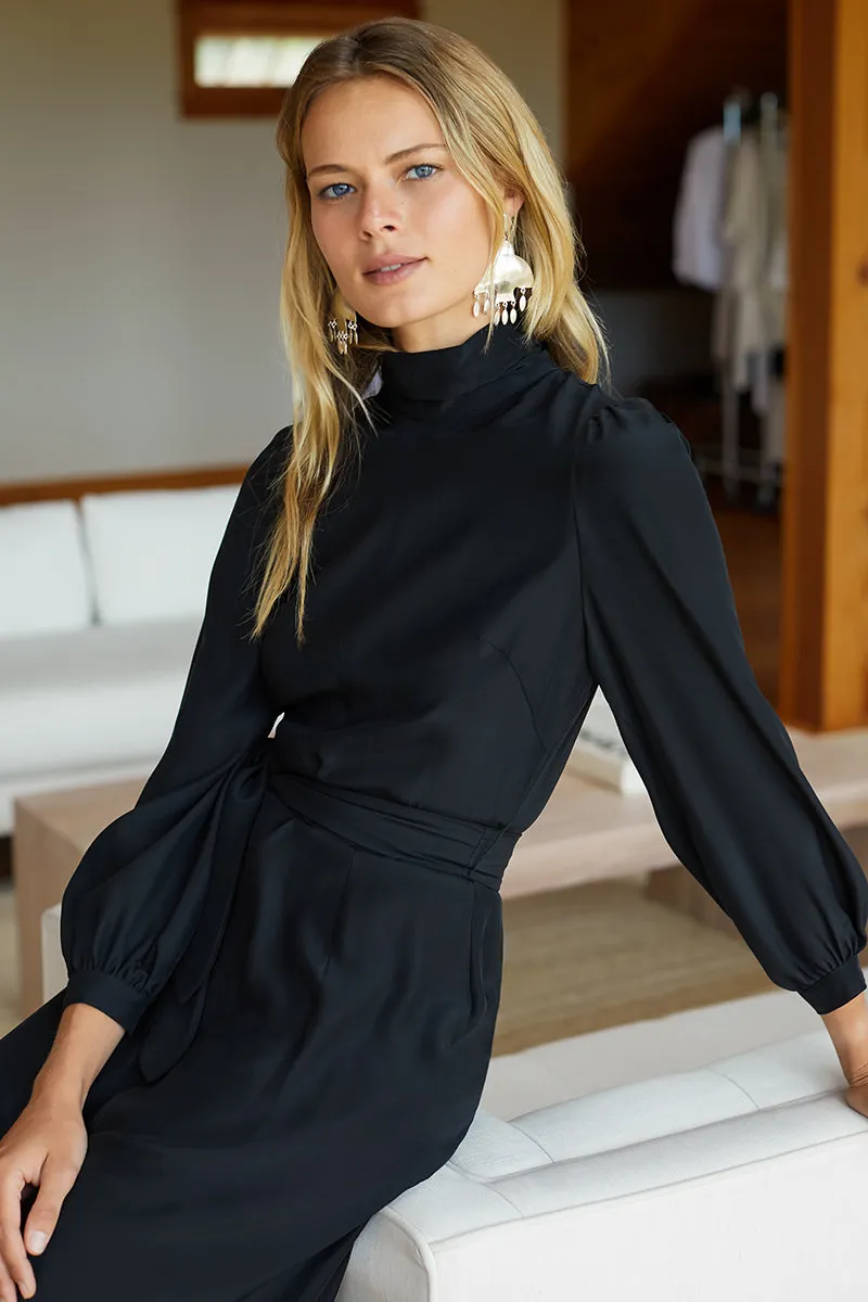 Nina Dress - Black Silk sold by Emerson Fry product image thumbnail 3