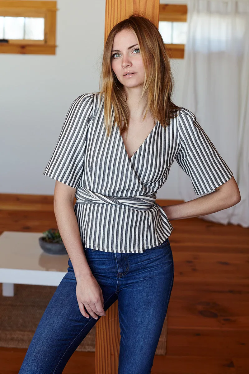 Wrap Top - Organic Stripe sold by Emerson Fry