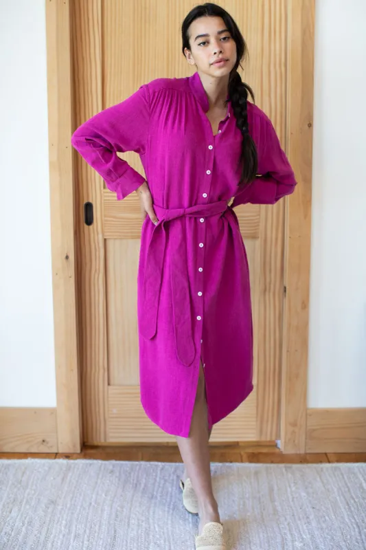 Midi Shirtdress - Purple Orchid Silk Rayon sold by Emerson Fry