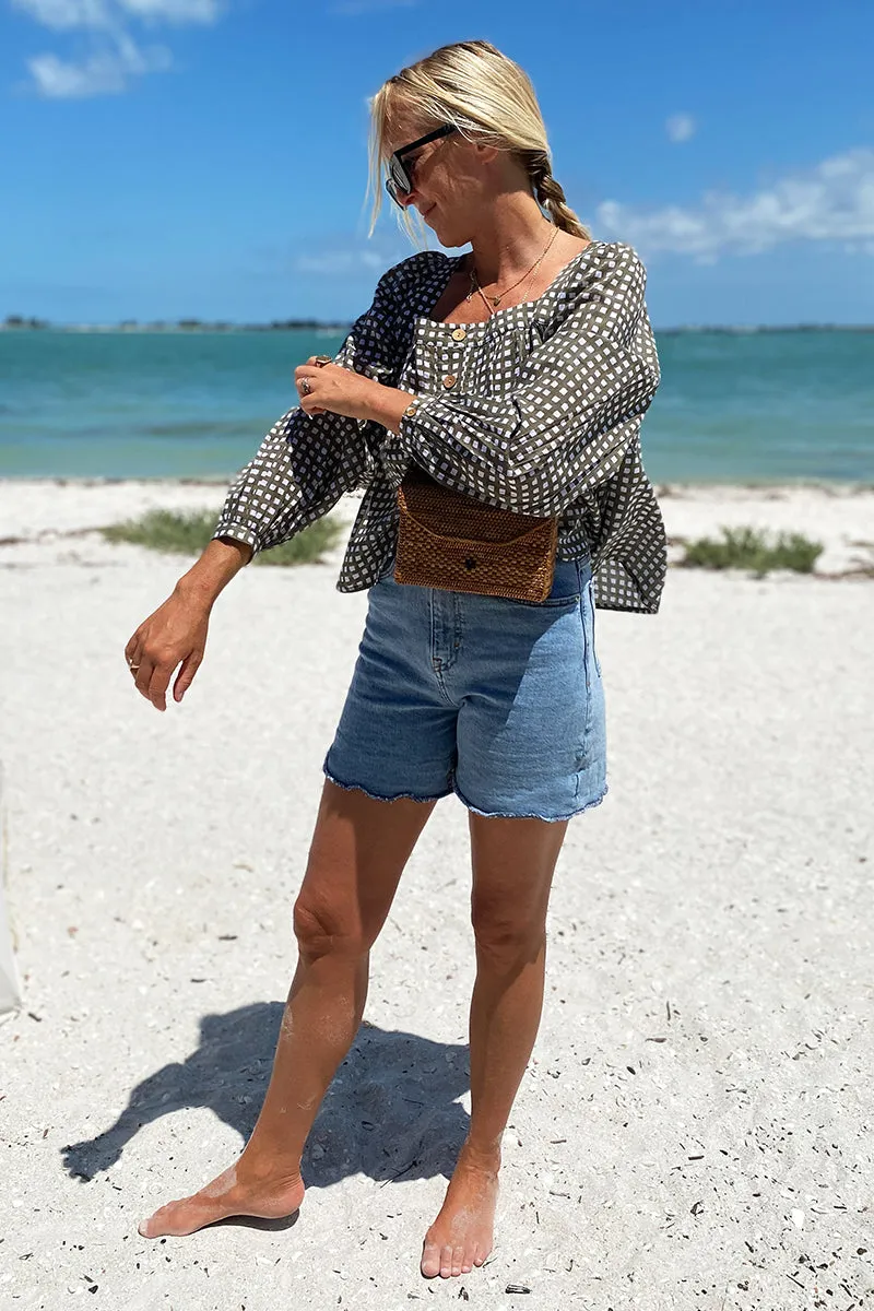 Laurent Blouse - Moss Gingham Organic sold by Emerson Fry product image thumbnail 4