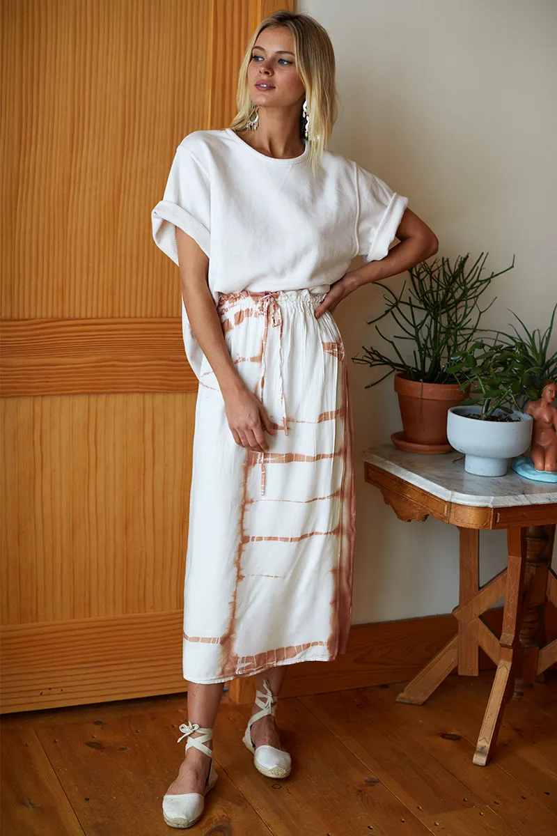 Drawstring Skirt - Tie Dye Terracotta sold by Emerson Fry
