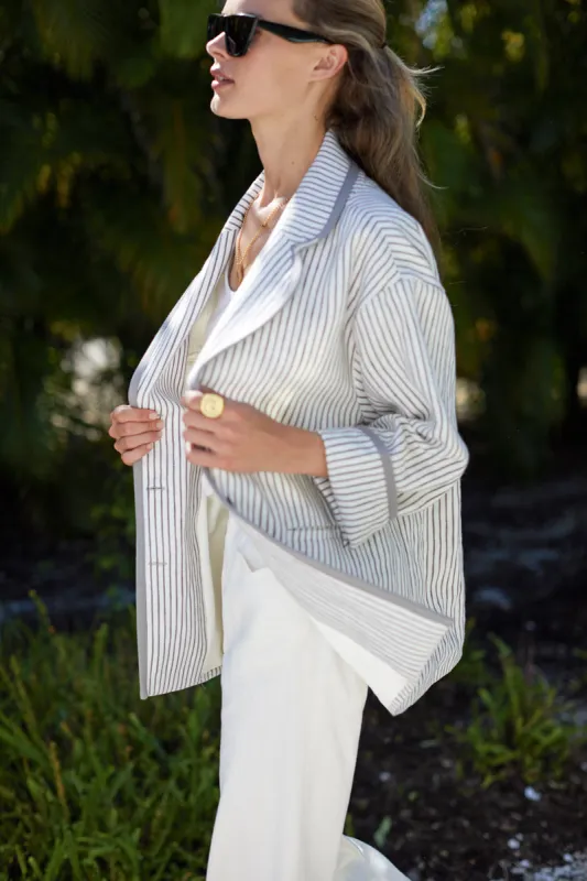 Errands Jacket - Charcoal Stripe sold by Emerson Fry