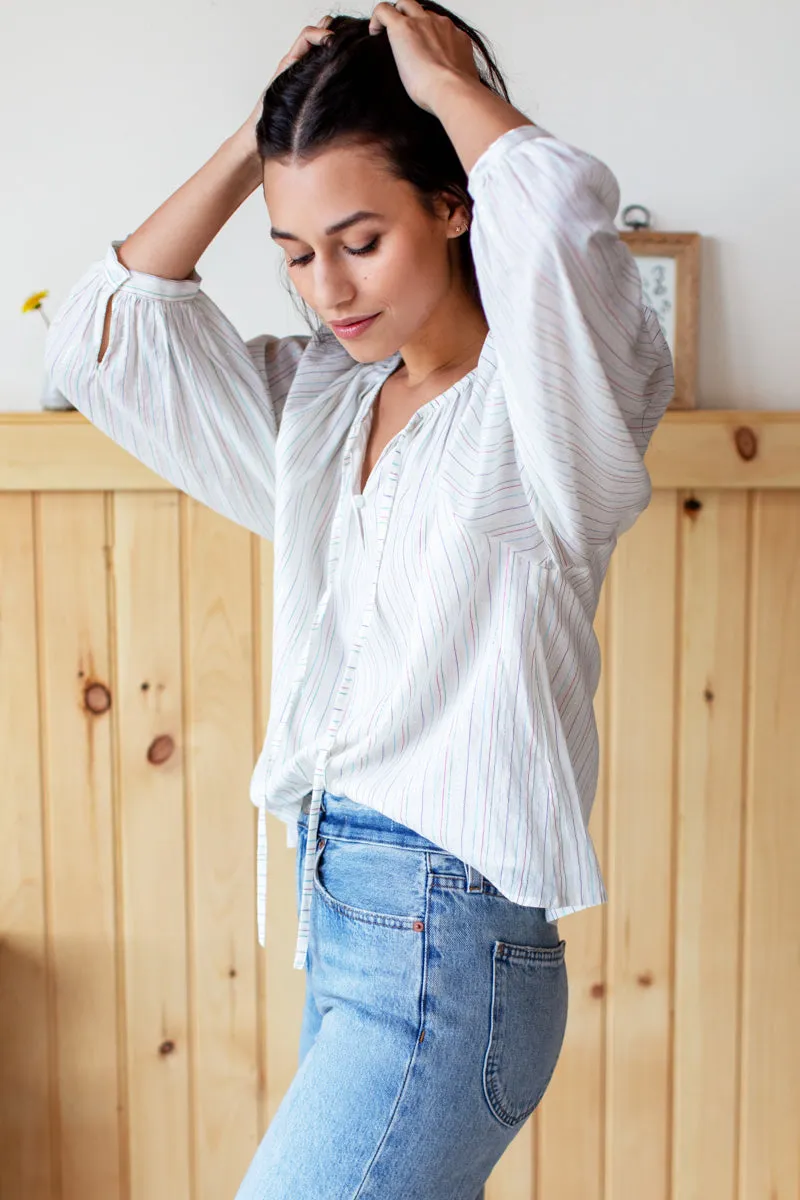 Lucy Blouse - Rainbow Ivory Lurex sold by Emerson Fry product image thumbnail 2