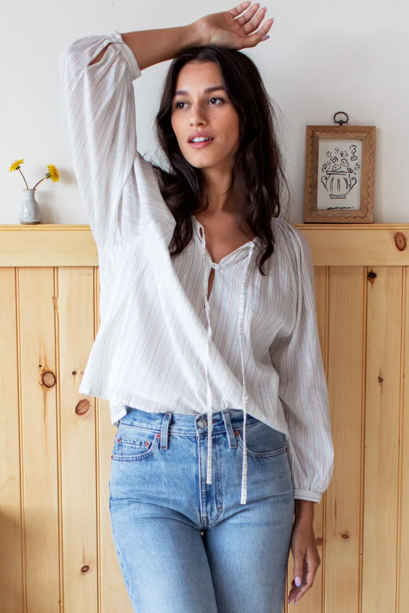 Lucy Blouse - Rainbow Ivory Lurex sold by Emerson Fry product image thumbnail 3