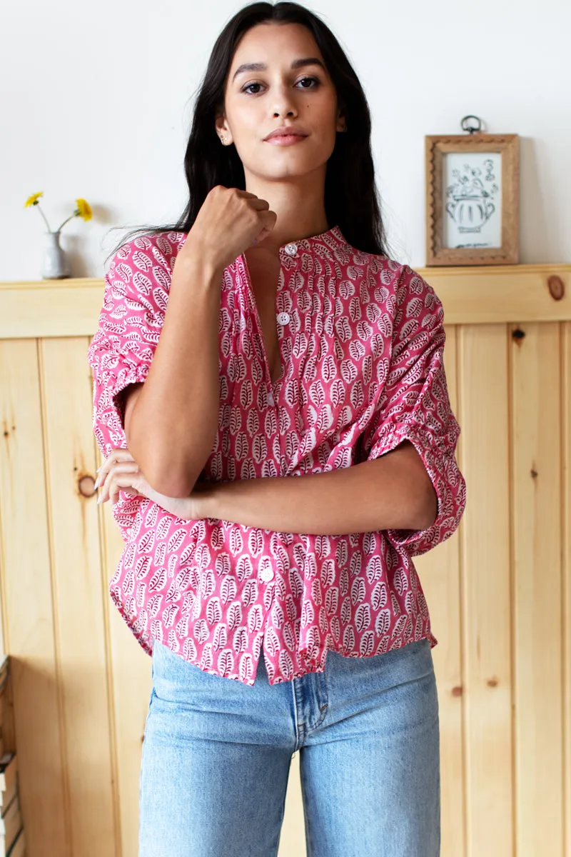Mandarin Collar Top - Rosey Organic sold by Emerson Fry product image thumbnail 3