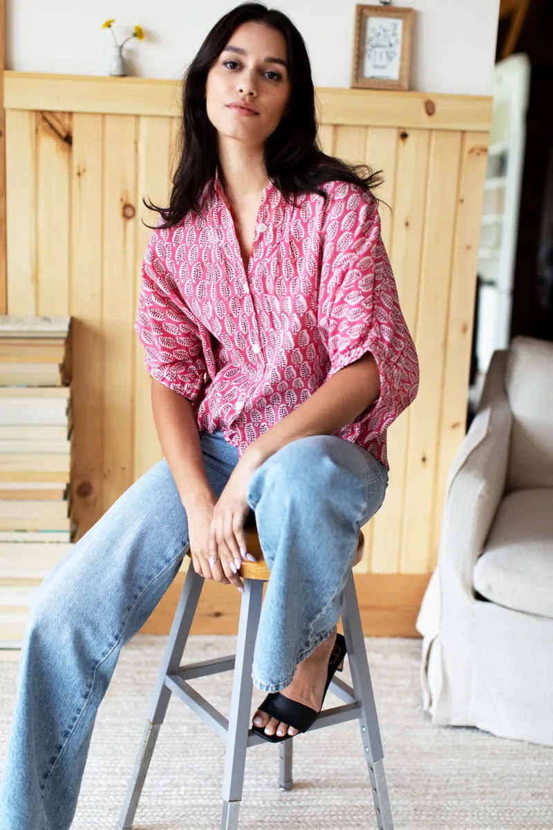 Mandarin Collar Top - Rosey Organic sold by Emerson Fry product image thumbnail 5