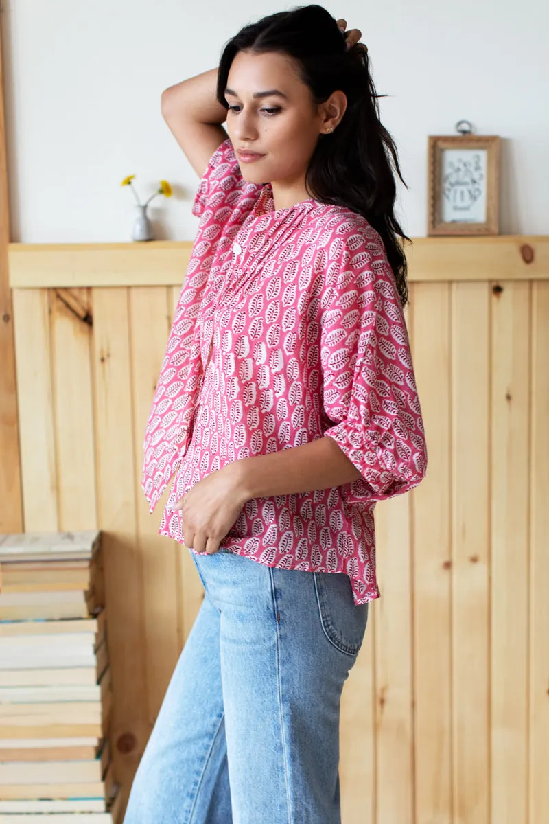 Mandarin Collar Top - Rosey Organic sold by Emerson Fry product image thumbnail 4