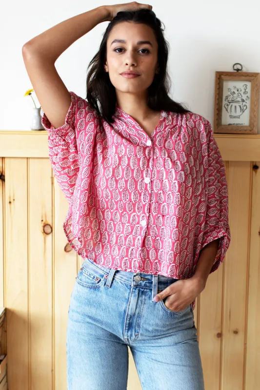 Mandarin Collar Top - Rosey Organic sold by Emerson Fry