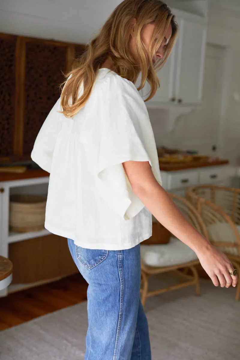 Marion Button Blouse - Salt Linen sold by Emerson Fry product image thumbnail 5