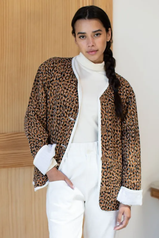 Reversible Quilted Jacket - Leopard Twill Organic sold by Emerson Fry
