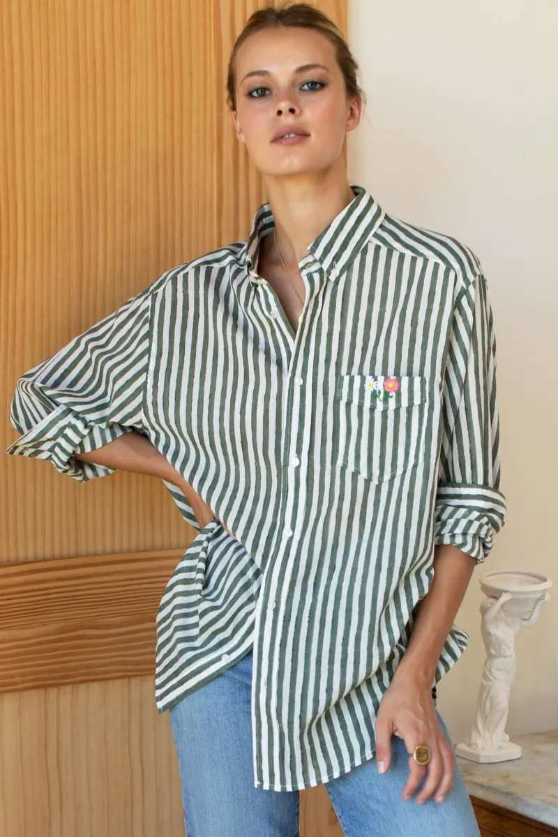 Ryan Shirt - Moss Stripe Organic sold by Emerson Fry product image thumbnail 2