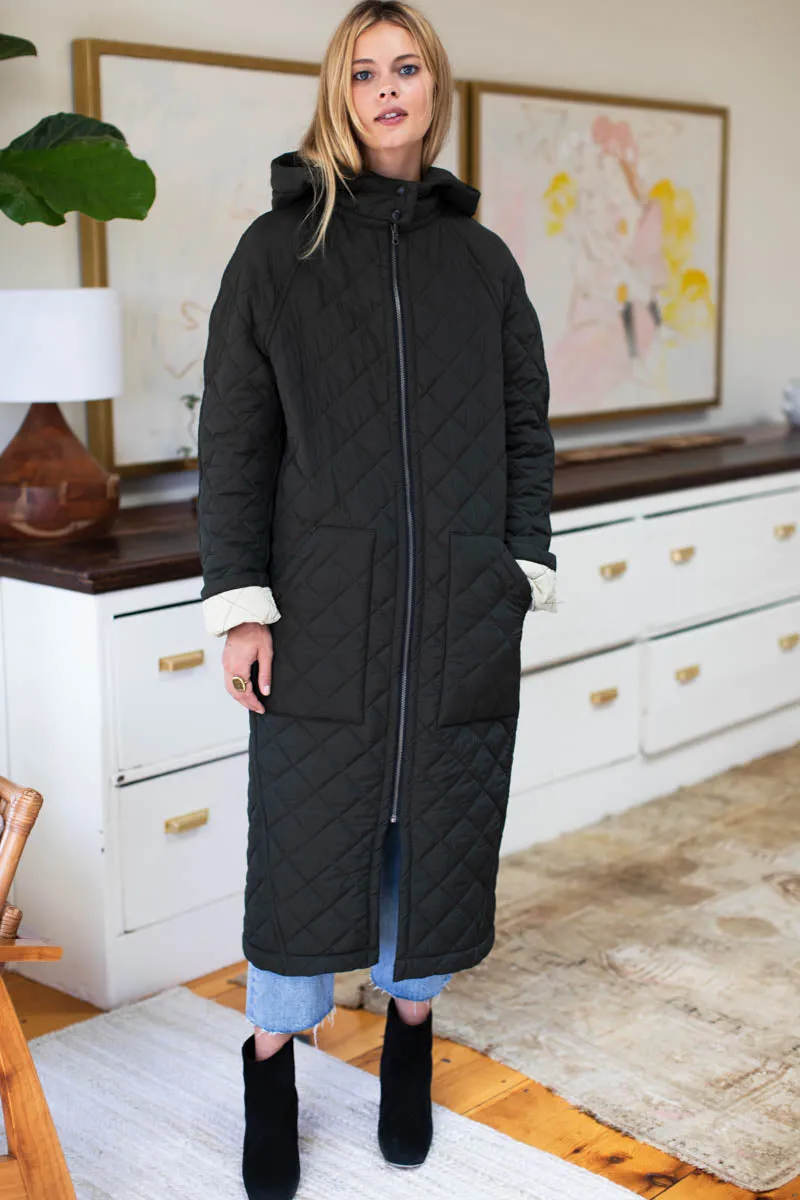 Reversible Quilted Matisse Coat - Black sold by Emerson Fry product image thumbnail 4