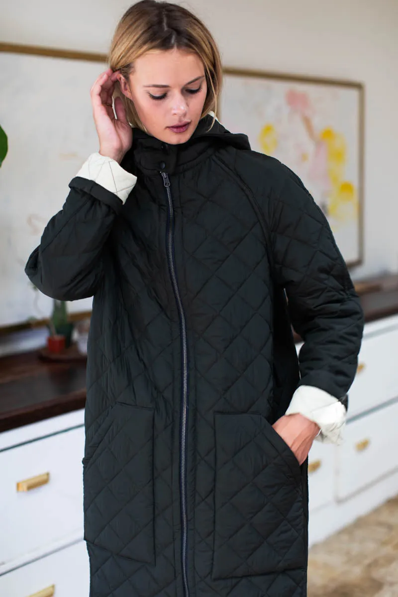 Reversible Quilted Matisse Coat - Black sold by Emerson Fry product image thumbnail 5