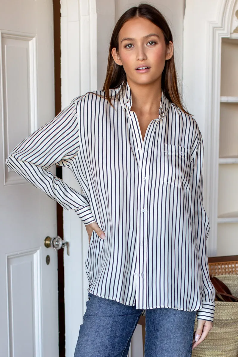 Ryan Shirt - Ivory Stripe Silk sold by Emerson Fry product image thumbnail 5