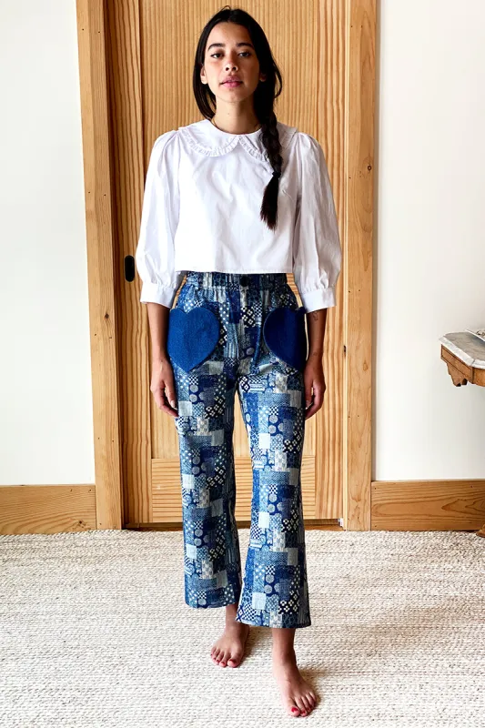 Babas Pant - Indigo Patchwork sold by Emerson Fry