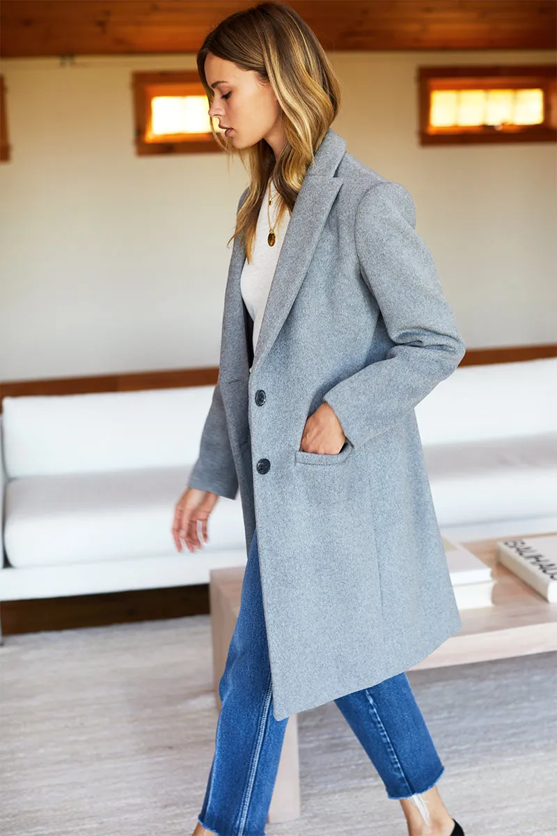 Tailored Coat - Heather Grey Wool Cashmere sold by Emerson Fry product image thumbnail 4