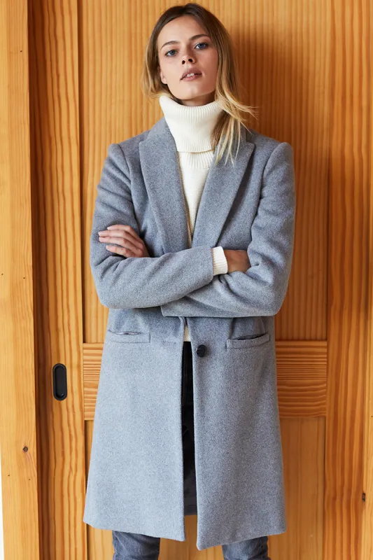 Tailored Coat - Heather Grey Wool Cashmere sold by Emerson Fry