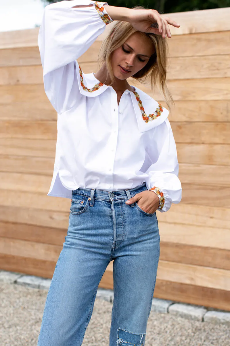 Petra Long Sleeve Blouse - White Poplin sold by Emerson Fry product image thumbnail 2