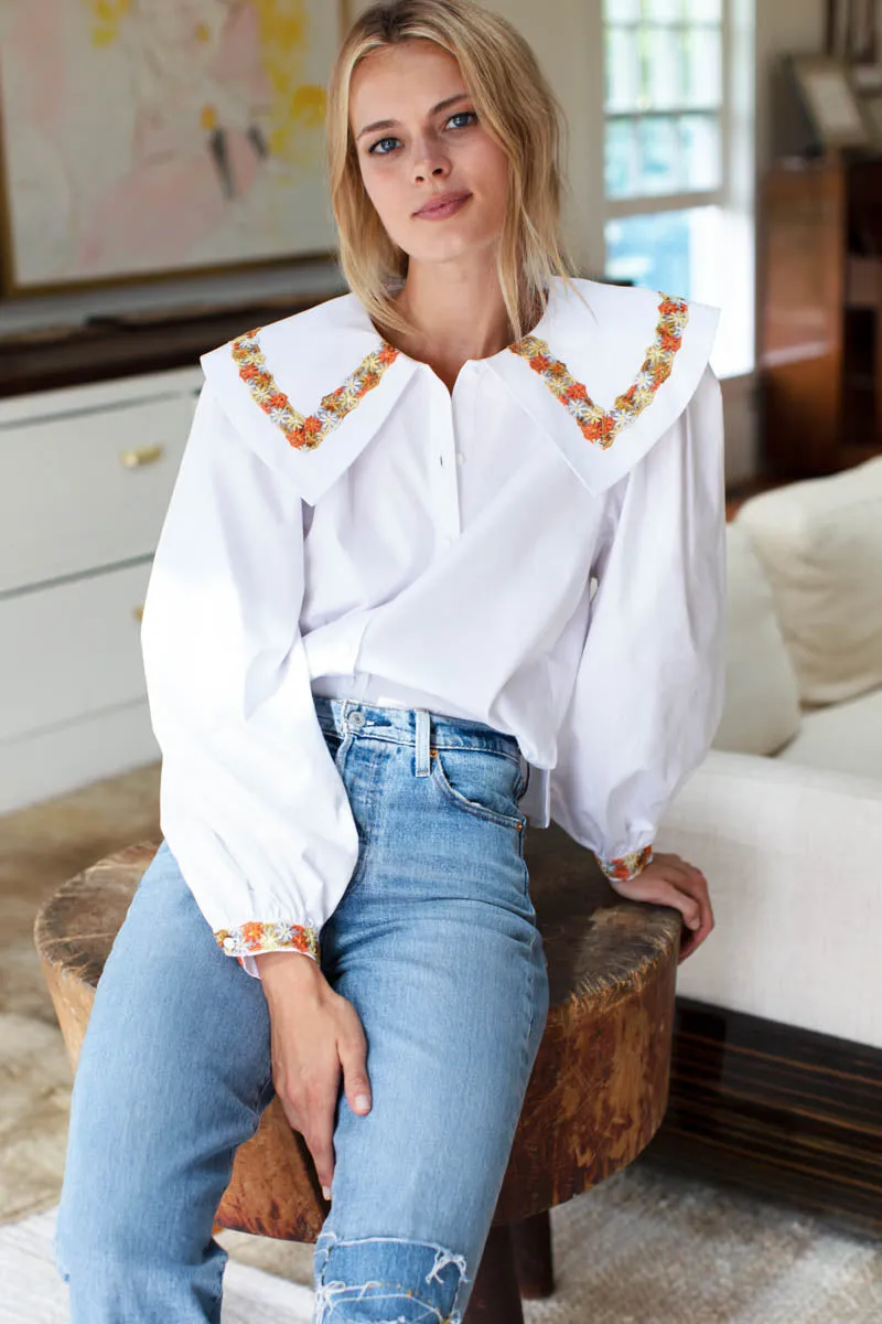 Petra Long Sleeve Blouse - White Poplin sold by Emerson Fry product image thumbnail 5