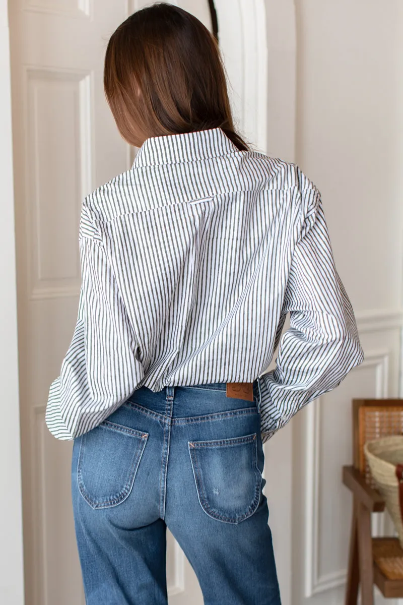 Ryan Shirt - Moss Stripe Poplin sold by Emerson Fry product image thumbnail 4