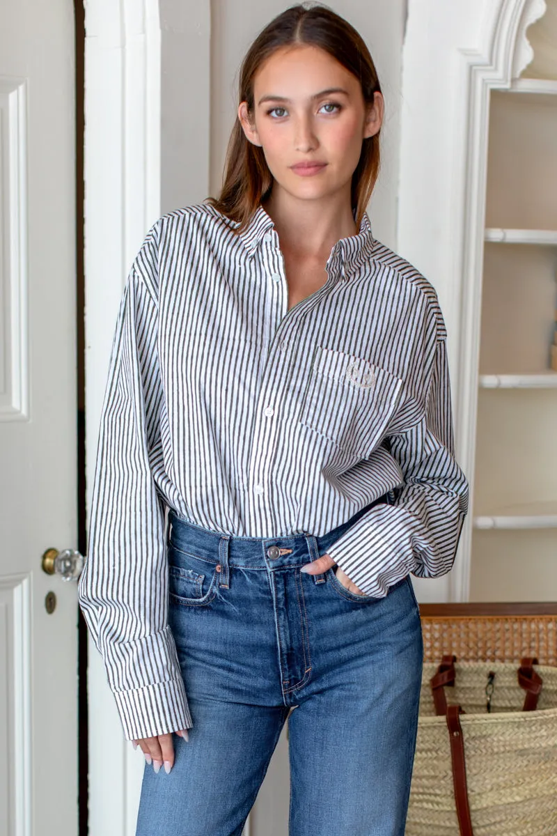 Ryan Shirt - Moss Stripe Poplin sold by Emerson Fry product image thumbnail 3